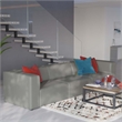 Modway Mingle 3-Piece Modern Faux Leather Sectional Sofa in Gray