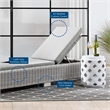 Modway Conway Wicker / Rattan Patio Chaise Lounge in Light Gray