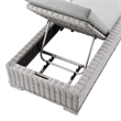 Modway Conway Wicker / Rattan Patio Chaise Lounge in Light Gray