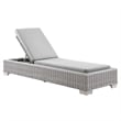 Modway Conway Wicker / Rattan Patio Chaise Lounge in Light Gray