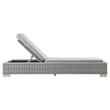 Modway Conway Wicker / Rattan Patio Chaise Lounge in Light Gray