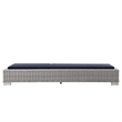 Modway Conway Wicker / Rattan Patio Chaise Lounge in Light Gray/Navy