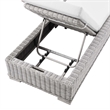 Modway Conway Wicker / Rattan Patio Chaise Lounge in Light Gray/White