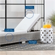 Modway Conway Wicker / Rattan Patio Chaise Lounge in Light Gray/White