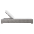 Modway Conway Wicker / Rattan Patio Chaise Lounge in Light Gray/White
