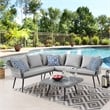 Modway Endeavor Modern Wicker / Rattan Patio Seating Set in Gray