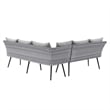 Modway Endeavor Modern Wicker / Rattan Patio Seating Set in Gray