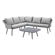 Modway Endeavor Modern Wicker / Rattan Patio Seating Set in Gray
