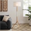 Modway Natalie 1-Light Modern Wood Tripod Floor Lamp in White/Natural