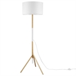 Modway Natalie 1-Light Modern Wood Tripod Floor Lamp in White/Natural