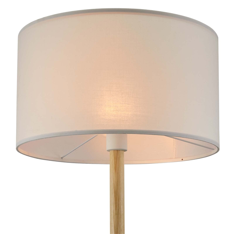Modway Natalie 1-Light Modern Wood Tripod Floor Lamp in White/Natural