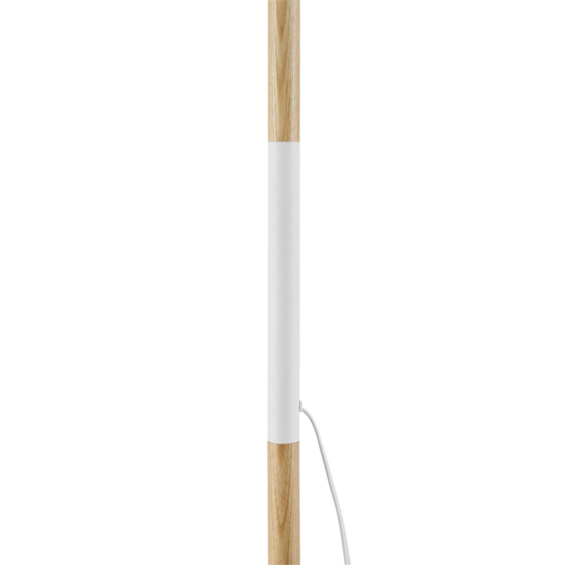 Modway Natalie 1-Light Modern Wood Tripod Floor Lamp in White/Natural