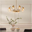 Modway Hanna 8-Light Modern Metal/Glass Chandelier in Clear & Gold