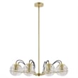 Modway Hanna 8-Light Modern Metal/Glass Chandelier in Clear & Gold