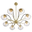 Modway Hanna 8-Light Modern Metal/Glass Chandelier in Clear & Gold