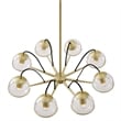 Modway Hanna 8-Light Modern Metal/Glass Chandelier in Clear & Gold