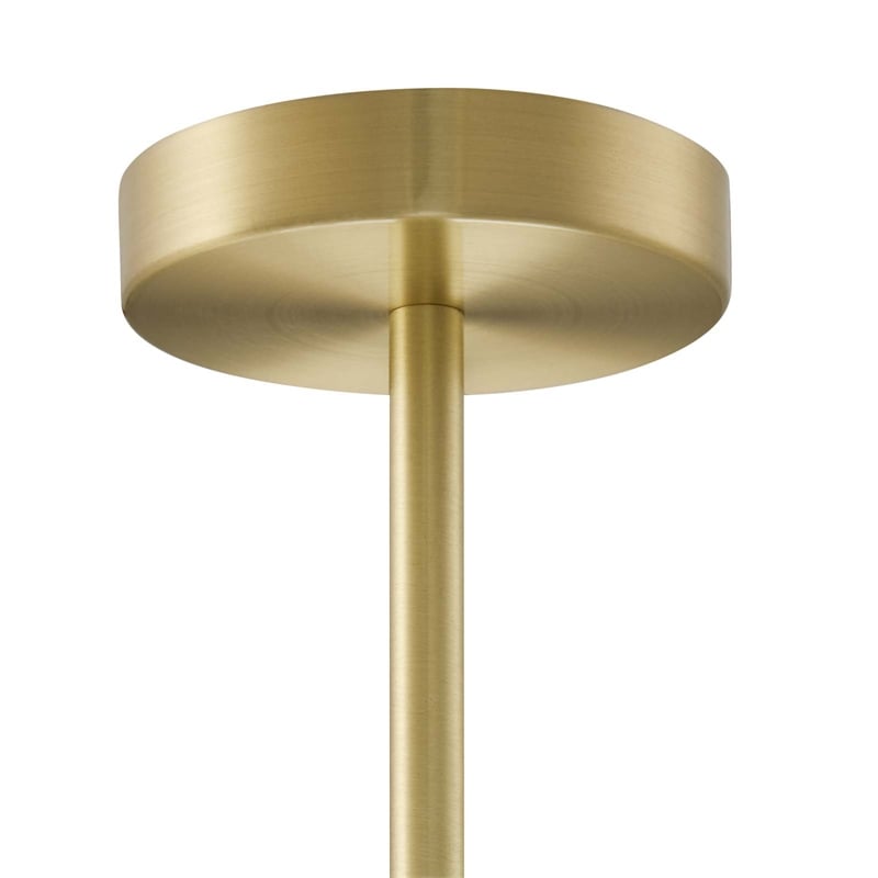 Modway Hanna 8-Light Modern Metal/Glass Chandelier in Clear & Gold