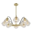 Modway Hanna 8-Light Modern Metal/Glass Chandelier in Clear & Gold