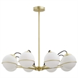 Modway Hanna 8-Light Modern Metal/Glass Chandelier in Opal & Gold