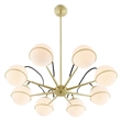 Modway Hanna 8-Light Modern Metal/Glass Chandelier in Opal & Gold