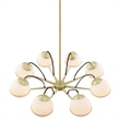 Modway Hanna 8-Light Modern Metal/Glass Chandelier in Opal & Gold