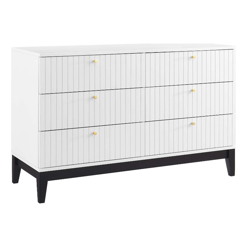 Modway Dakota Modern MDF Wood and Rubberwood Dresser in White