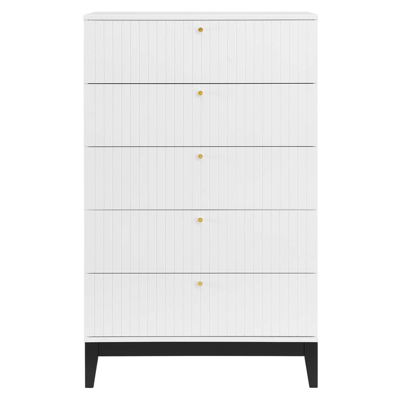 Modway Dakota Modern MDF Wood and Rubberwood Chest in White Finish