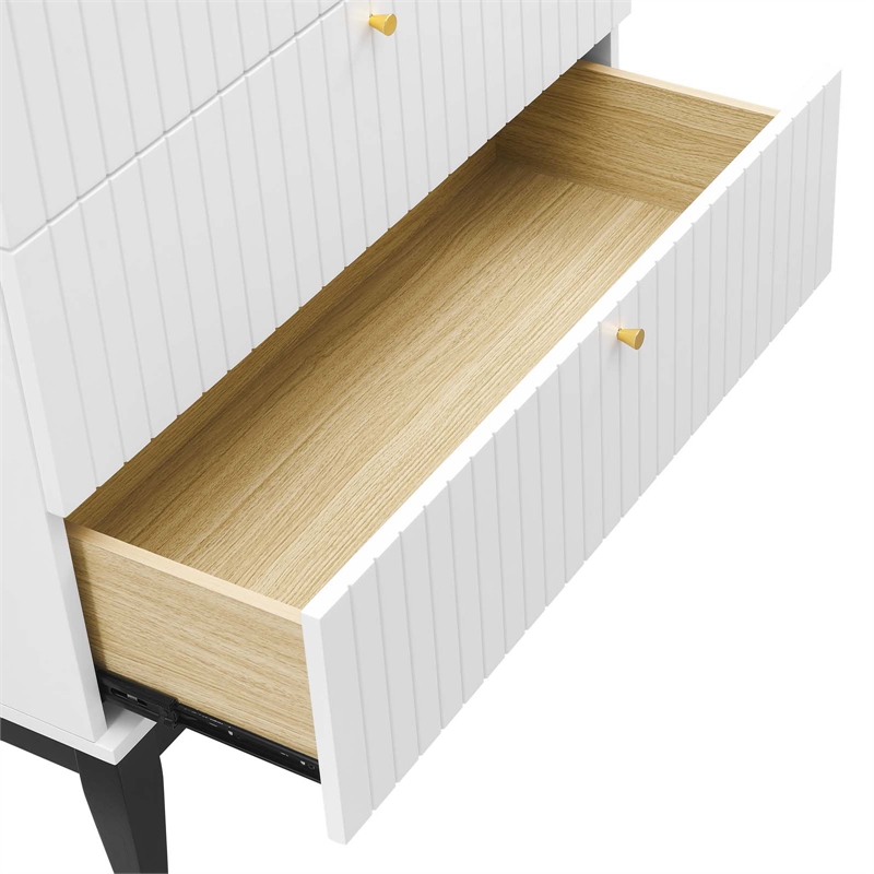Modway Dakota Modern MDF Wood and Rubberwood Chest in White Finish