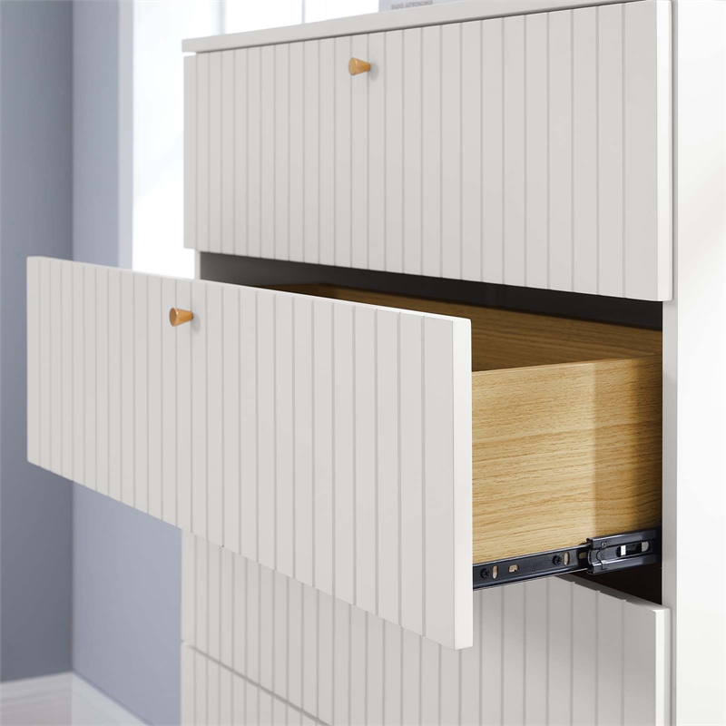 Modway Dakota Modern MDF Wood and Rubberwood Chest in White Finish