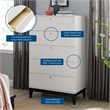Modway Dakota Modern MDF Wood and Rubberwood Chest in White Finish