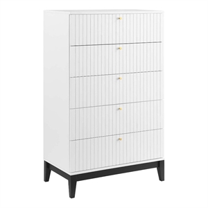 Modway Dakota Modern MDF Wood and Rubberwood Chest in White Finish