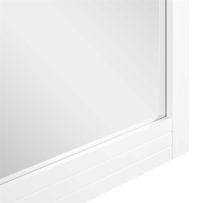 Modway Dakota Modern Style Painted MDF Wood Mirror in White Finish