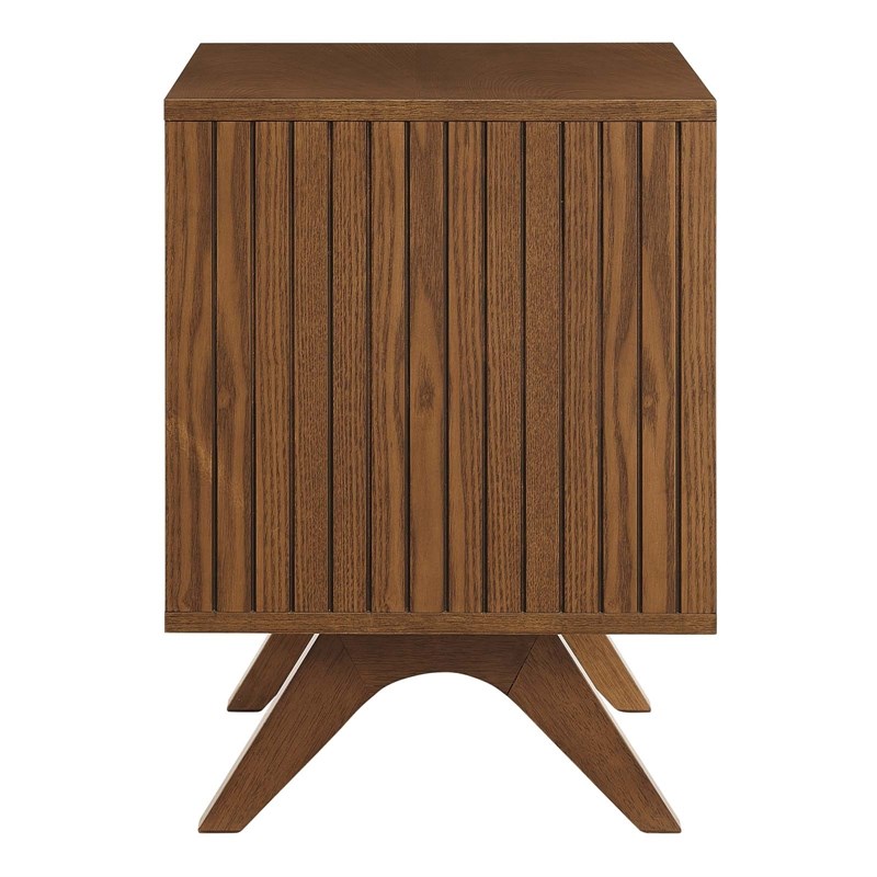 Modway Dylan Modern MDF Wood and Rubberwood Nightstand in Walnut/Gray