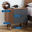 Modway Dylan Modern MDF Wood and Rubberwood Nightstand in Walnut/Gray