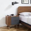 Modway Dylan Modern MDF Wood and Rubberwood Nightstand in Walnut/Gray