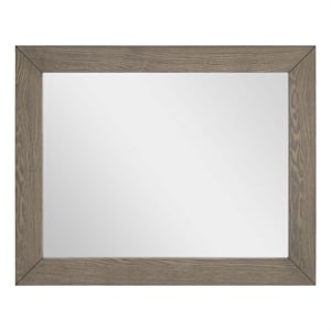 modway merritt rectangular modern mdf & veneer wood mirror in oak