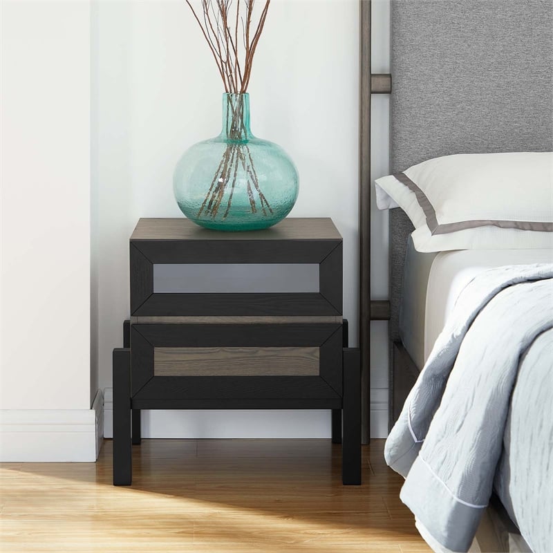 Modway Merritt Modern MDF Wood and Rubberwood Nightstand in Oak