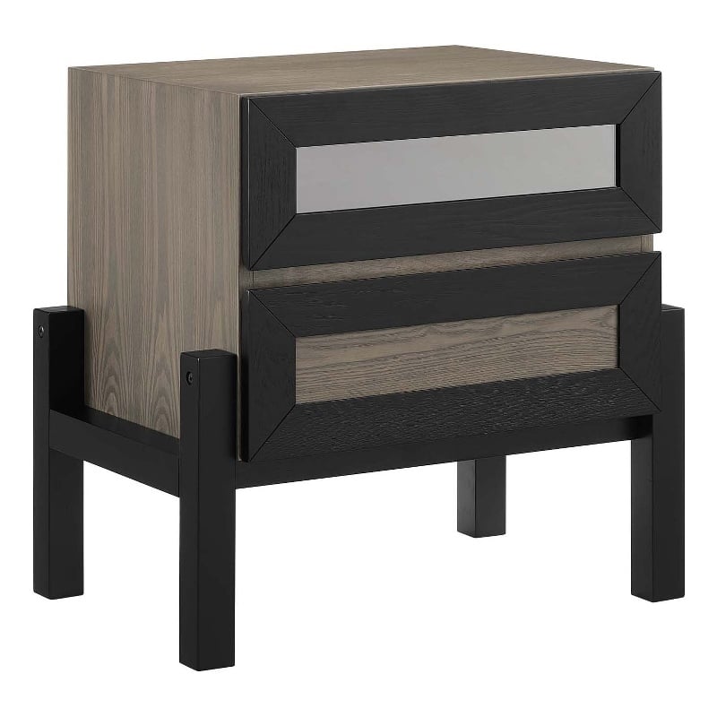 Modway Merritt Modern MDF Wood and Rubberwood Nightstand in Oak