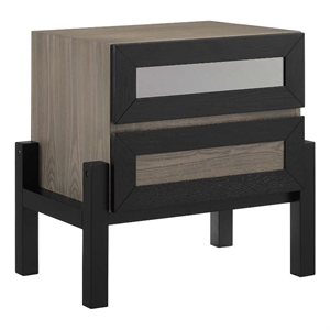 modway merritt contemporary rubberwood and mdf nightstand in oak