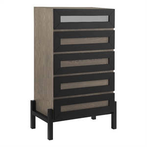 modway merritt modern mdf wood and rubberwood chest in oak finish
