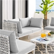 Modway Harmony 4-Piece Fabric Basket Weave Patio Seating Set in Taupe/Gray