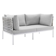 Modway Harmony 4-Piece Fabric Basket Weave Patio Seating Set in Taupe/Gray