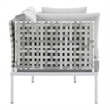 Modway Harmony 4-Piece Fabric Basket Weave Patio Seating Set in Taupe/Gray
