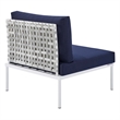Modway Harmony 4-Piece Fabric Basket Weave Patio Seating Set in Taupe/Navy