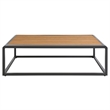 Modway Stance Aluminum & Wood Patio Coffee Table in Gray and Natural