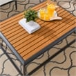 Modway Stance Aluminum & Wood Patio Coffee Table in Gray and Natural