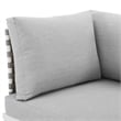 Modway Harmony Fabric Basket Weave Patio Corner Chair in Tan/Gray