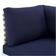 Modway Harmony Fabric Basket Weave Patio Corner Chair in Navy/Tan