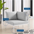 Modway Harmony Fabric All Mesh Patio Corner Chair in White/Gray