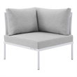 Modway Harmony Fabric All Mesh Patio Corner Chair in White/Gray